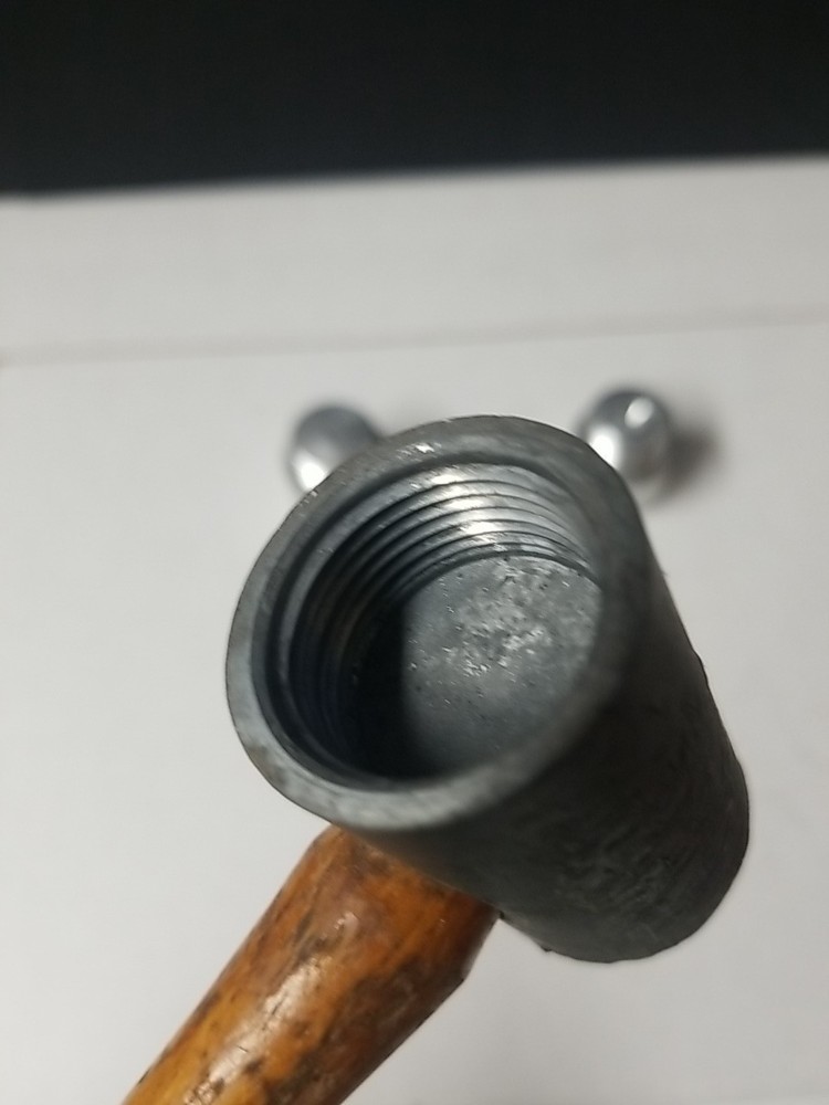 Vintage Hickory Handle Dead Blow Hammer With Replaceable Aluminum Faces