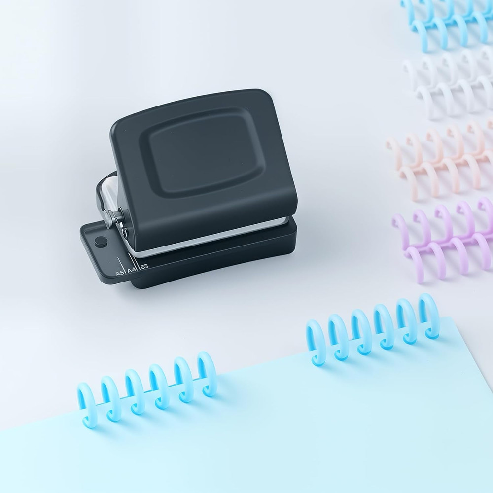 Spiral Binding Machine-Mini 6 Hole Puncher, DIY Creative Book Binder Machine for