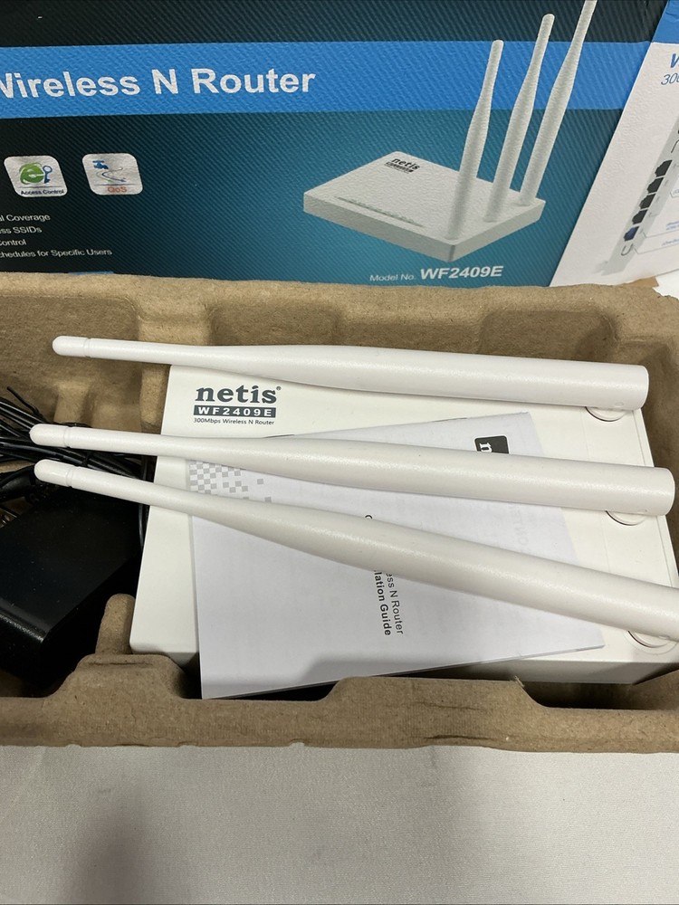 NETIS WF2409E Wireless Router 300Mbps Speed 3 Fixed Antenna Increase Range