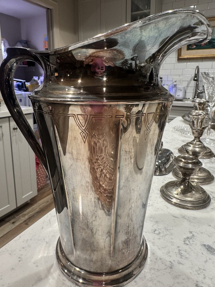Vintage WM. ROGERS & SON Silver Pitcher Water Pitcher. Paris