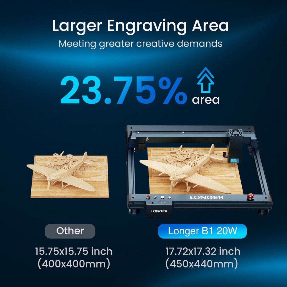 Longer B1 20W laser engraving machine automatic air assisted engraving machine