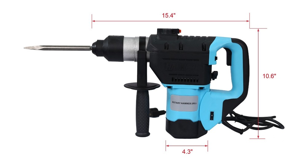 Rotary Hammer 1100W(Blue + Black) 1-1/2" SDS Plus Rotary Hammer Drill 3 Function