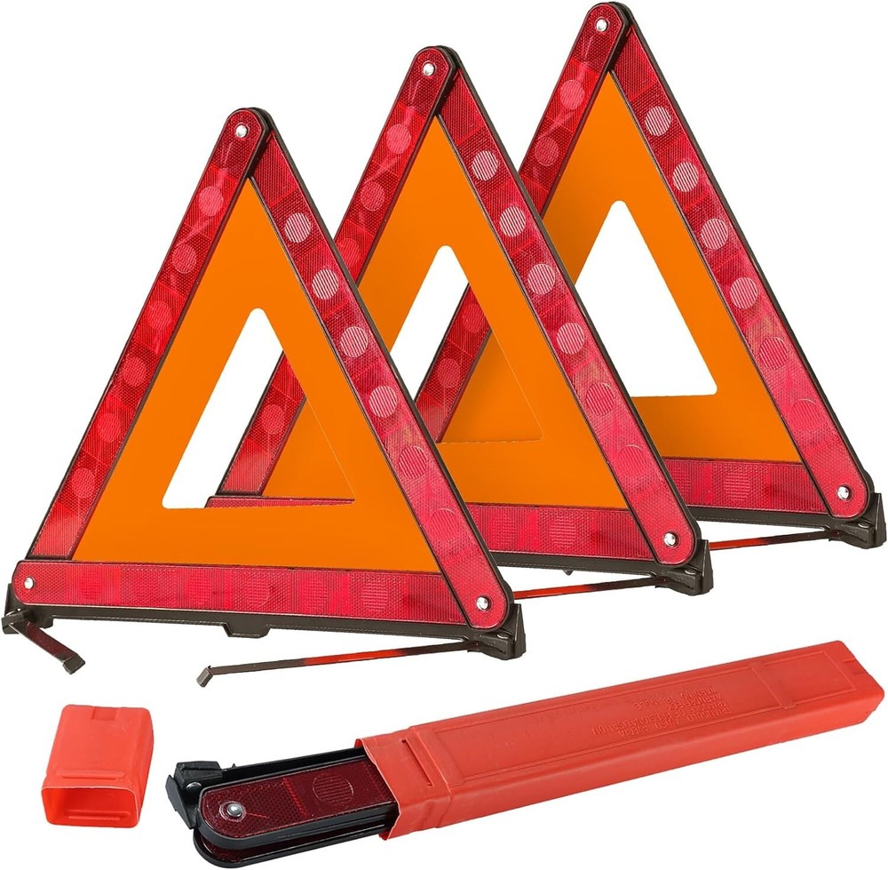 3PCS Car Emergency Warning Triangle DOT Approved Reflective Safety Roadside Kit