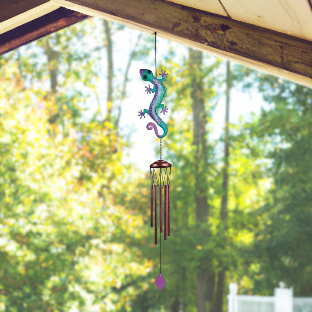 40" Long Green Lizard Wind Chime