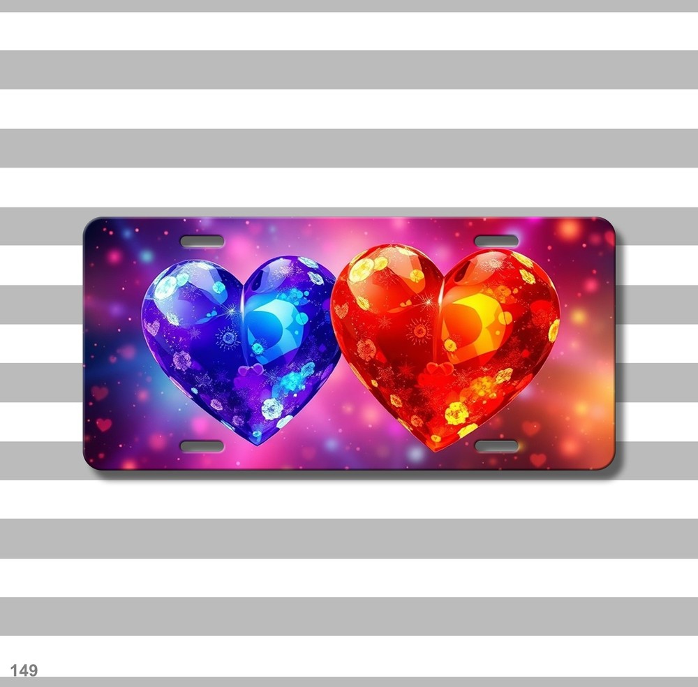Bright Hearts License Plate Your Text Front Plate Everyday Gift