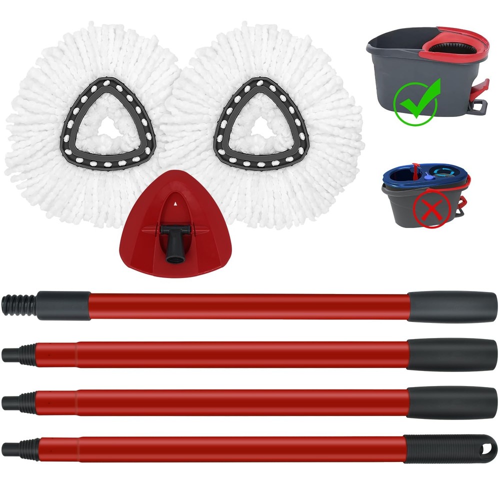 Mop Replace Heads Mop Handle and Mop Base Replacement for O Cedar EasyWring 1...