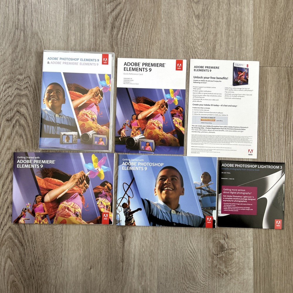 Adobe Photoshop Elements 9 and Adobe Premiere Elements 9 w/ Codes READ