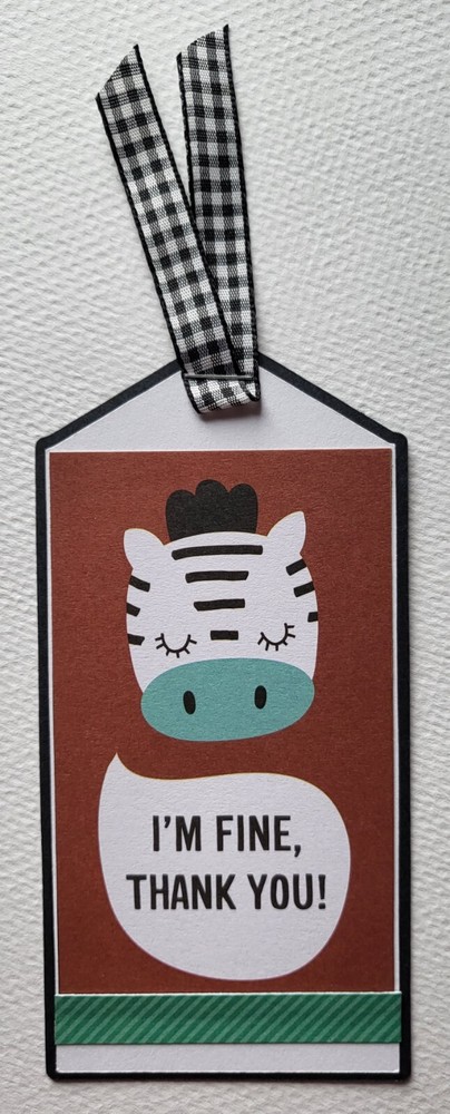 Zoo Tag Zebra. Scrapbook, Card Making Paper Piecing