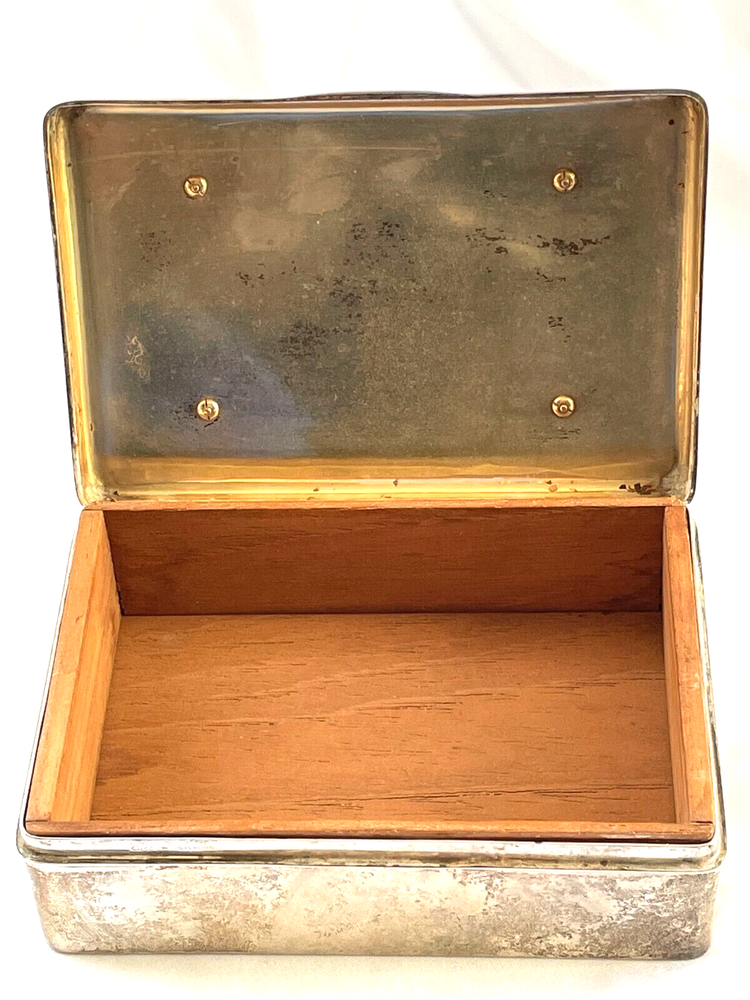 CARTIER STERLING SILVER 18K GOLD CIGARETTE BOX