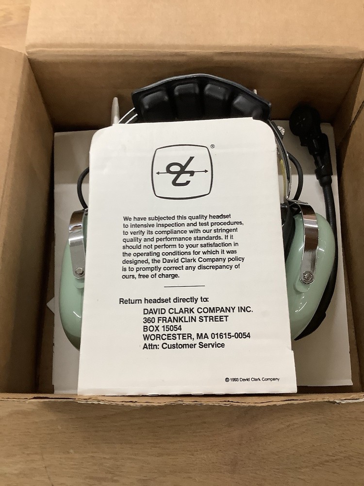 David Clark Aviation Headset W/ Microphone 40301G-03BN