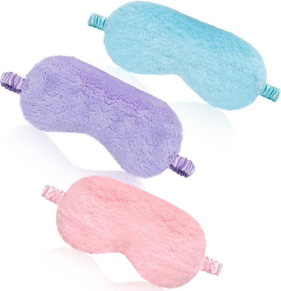 Plush Eye Mask 3 Pcs Sleeping Blindfold Sleeping Mask Sleep Mask Comfortable Plu