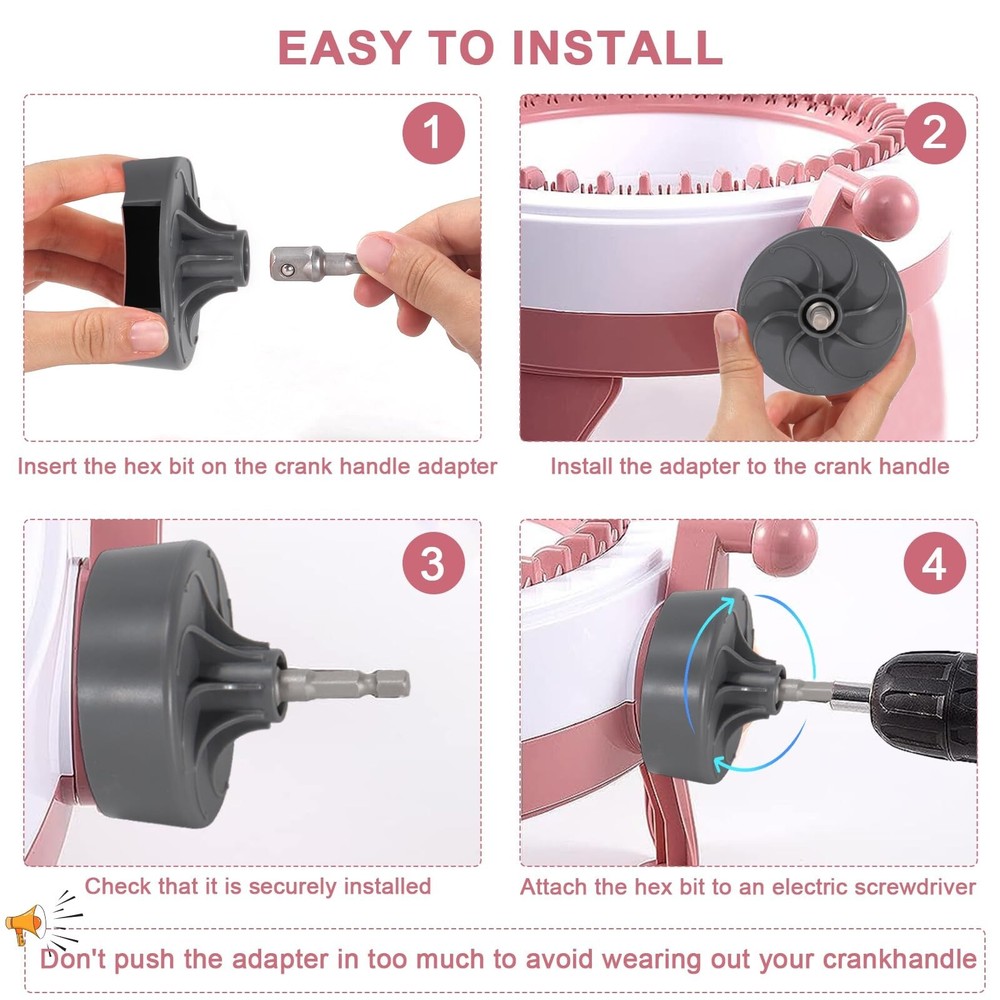 Knitting Machine Adapter, Quick Knit Replaceable Crochet Machine Adapter with...