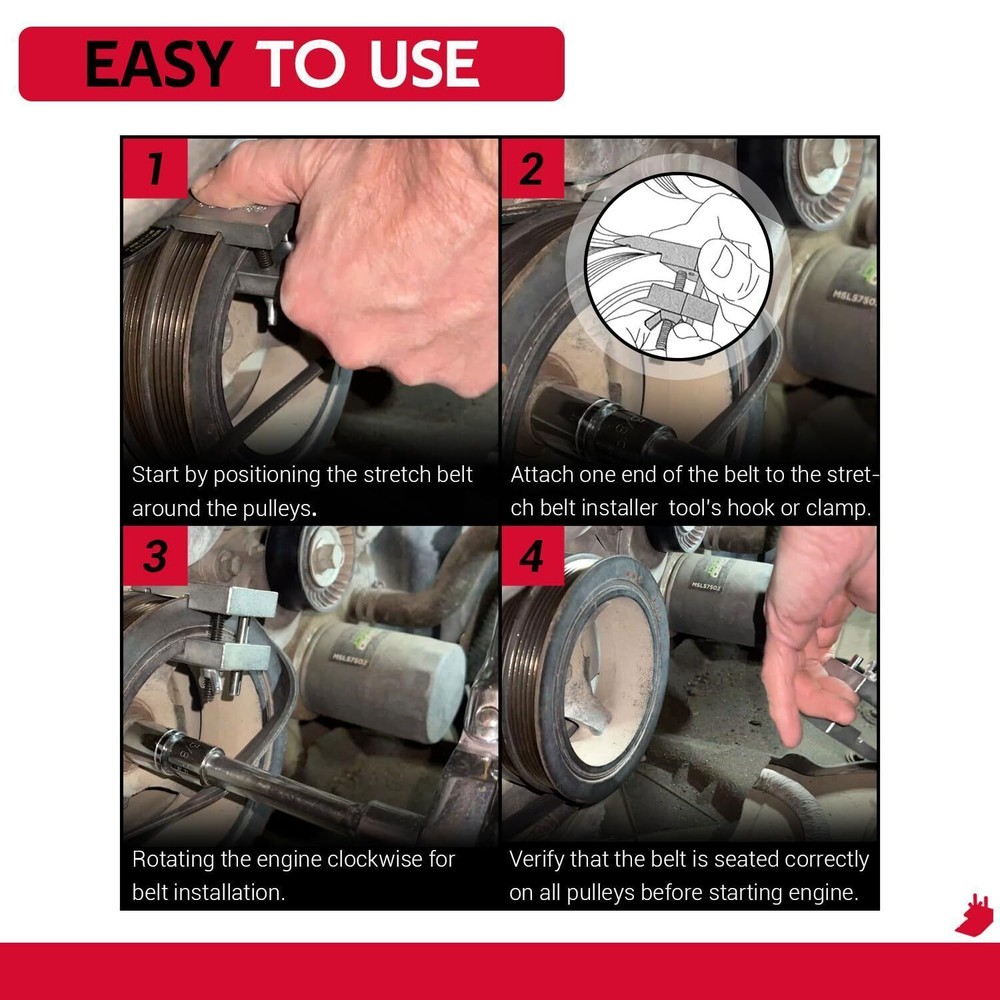 59350 Stretch Belt Installer Tool for Extra Deep Double Pulleys