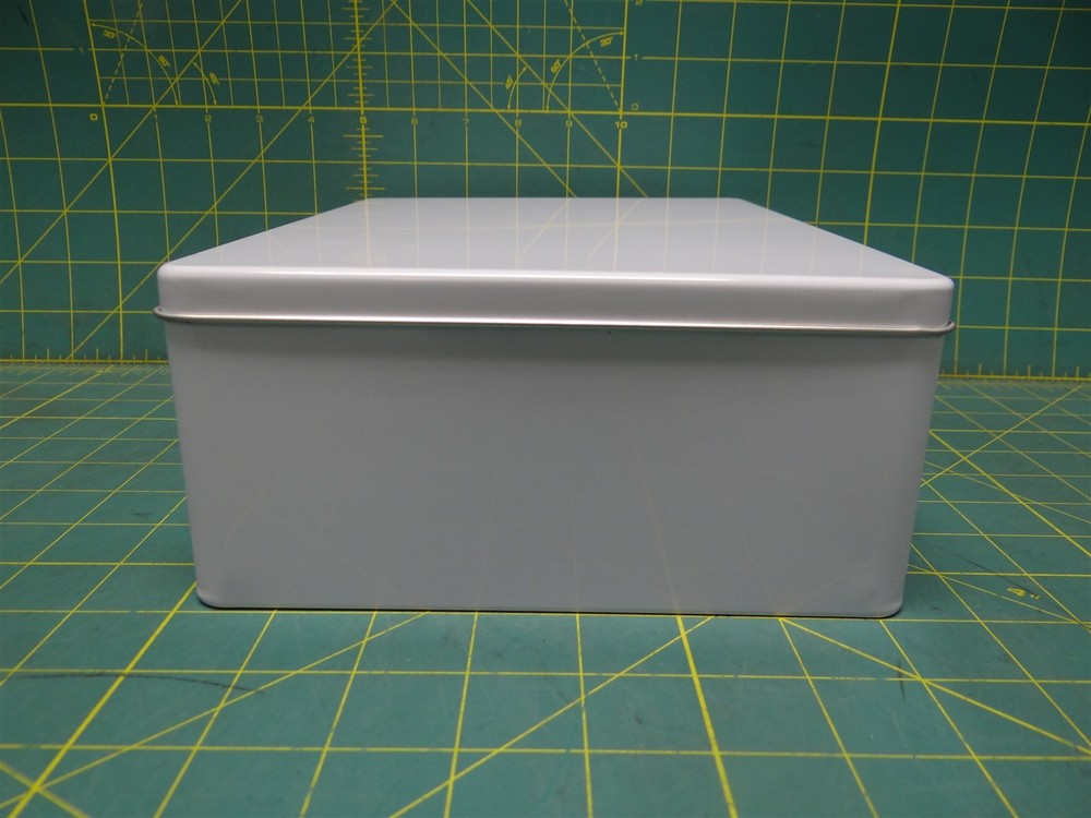 9.5"x7.5" Rectangle Blank White Printable Puzzle Craft Storage Tin Lidded Boxes