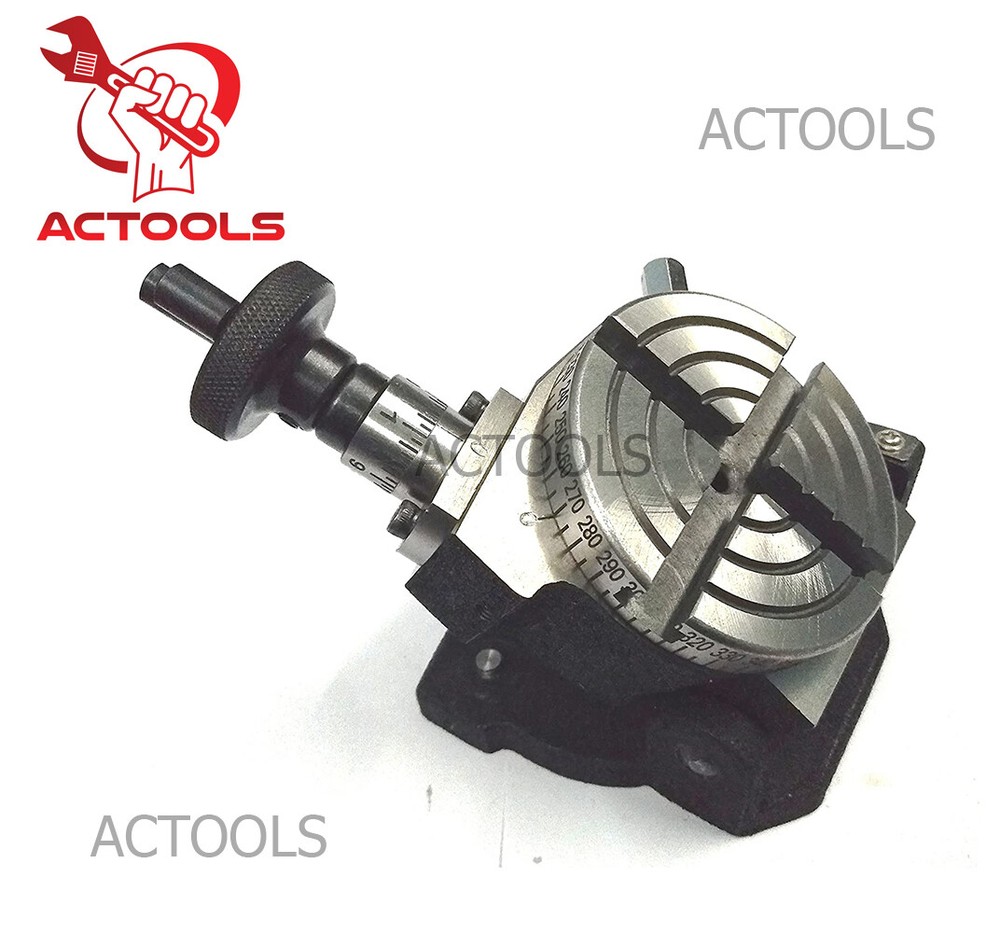3" Inch Precision Tilting Rotary Table 4 Slots 75mm for Milling Machine ACTOOLS