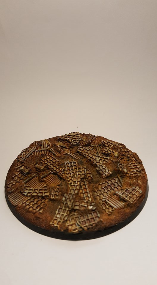 80mm Round RESIN BASE TERRAIN SCENERY RUSTY GRATES WARHAMMER 40K