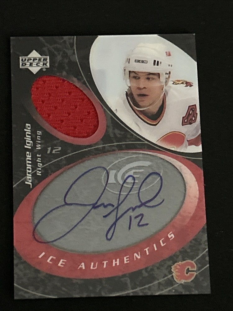 JAROME IGINLA Auto Patch 2004-05 Upper Deck Ice Authentics