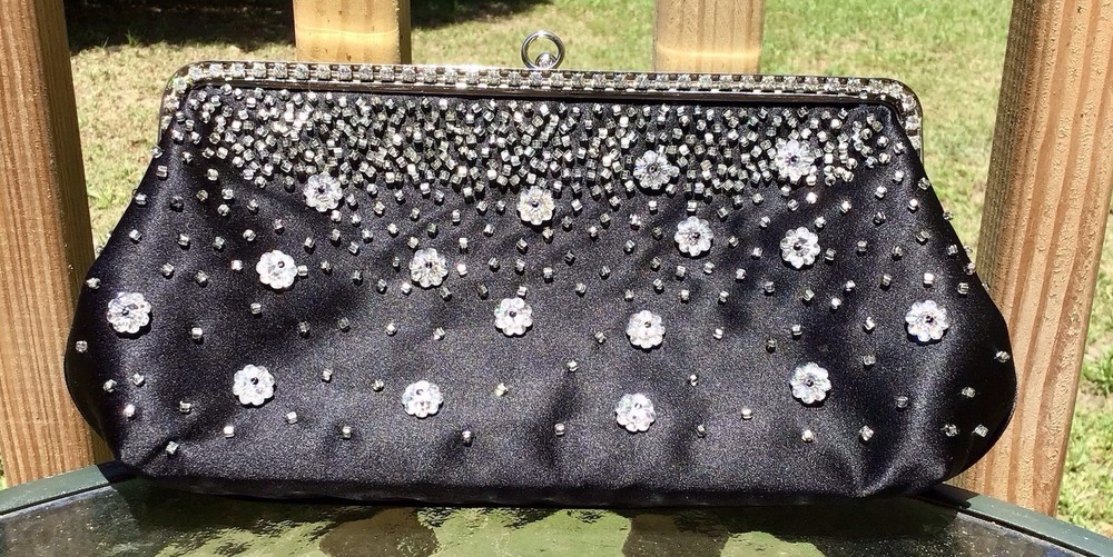 VTG Black Evening Clutch Purse By Inge Christopher