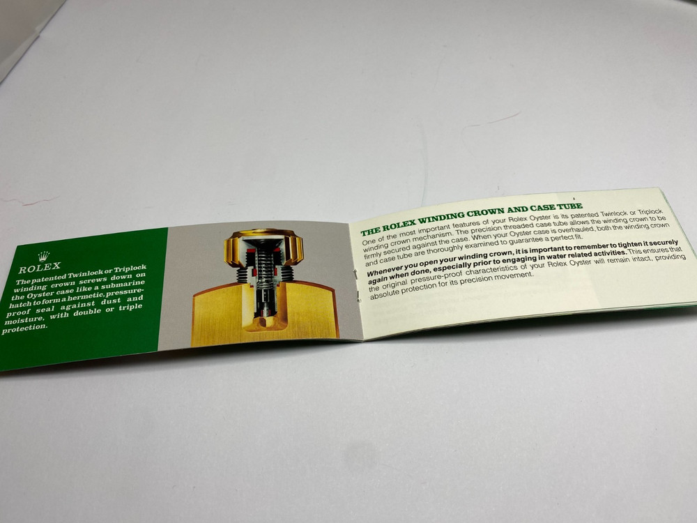 Authentic Rolex Service Booklet