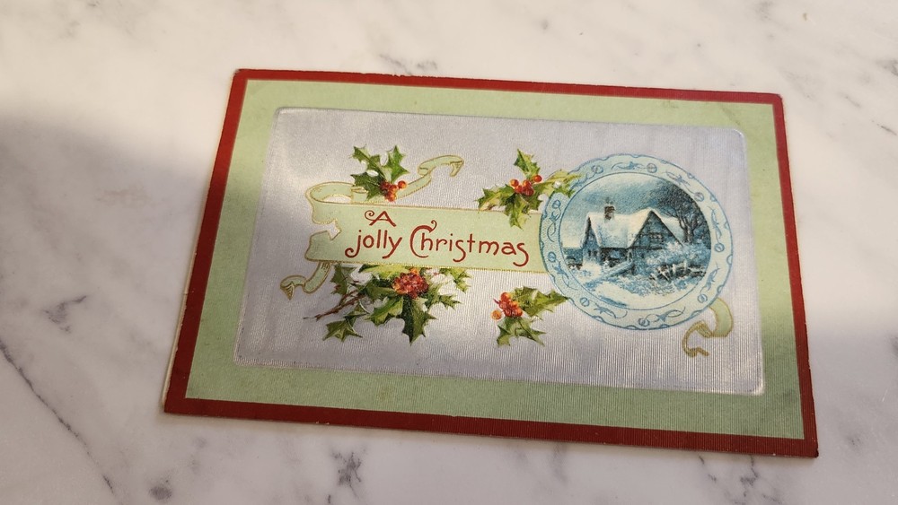 1910  POSTCARD  canceled postmark      A JOLLY CHRISTMAS