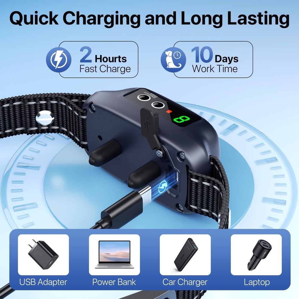 Bark Collar, Automatic Dog Bark Collar with 8 Adjustable Sensitivity for Medium