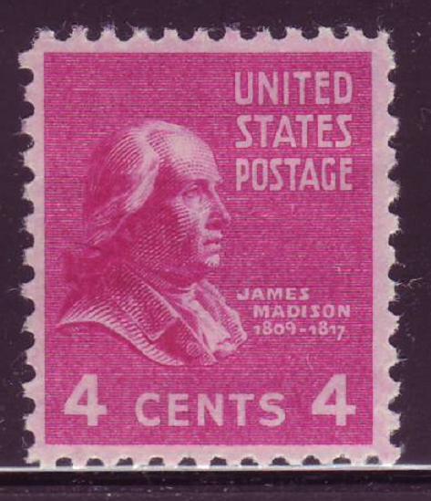 #808 JAMES MADISON. MINT SINGLE F-VF NEVER HINGED!