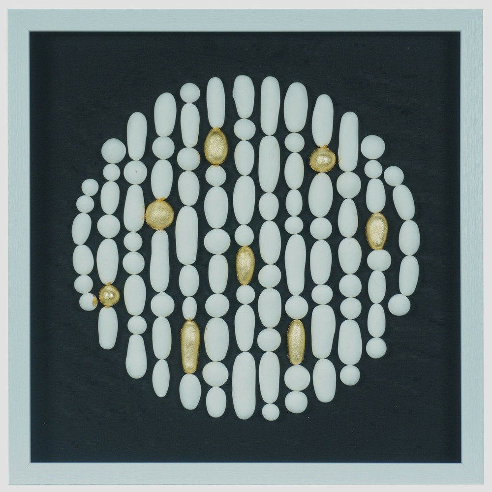 White Clay Beads Shadow Box Wall Décor