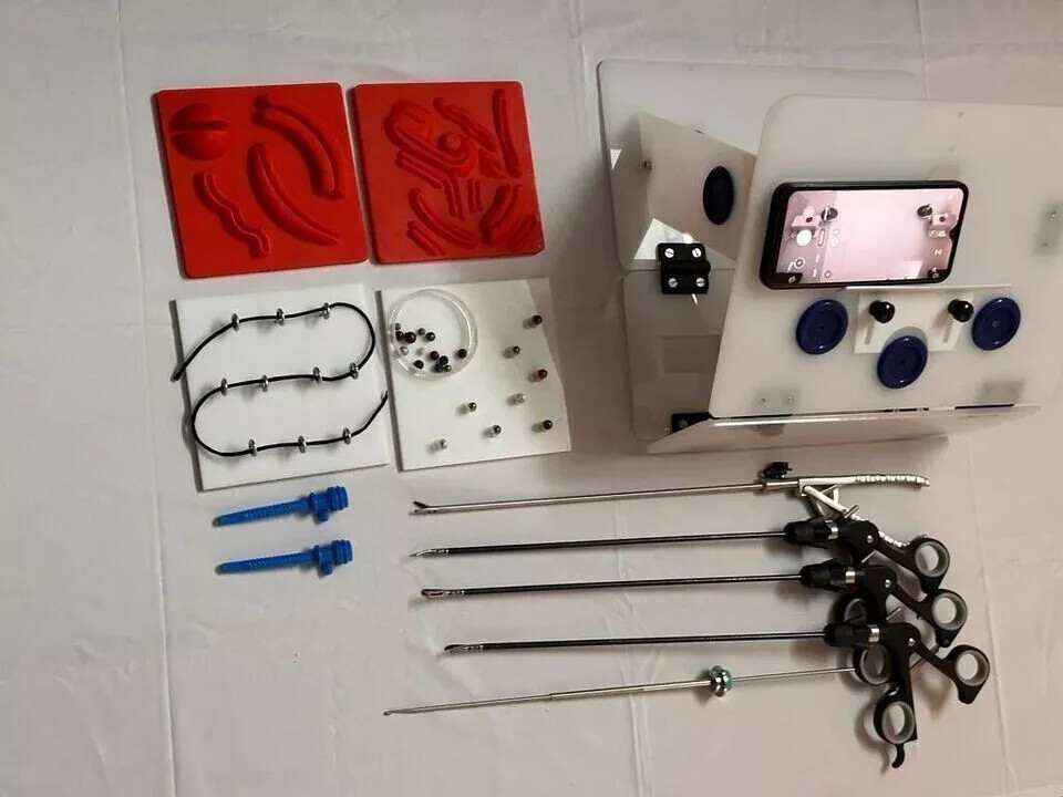 Laparoscopic Simulator Training Box Virtual Endotrainer Carry-on Foldable Set