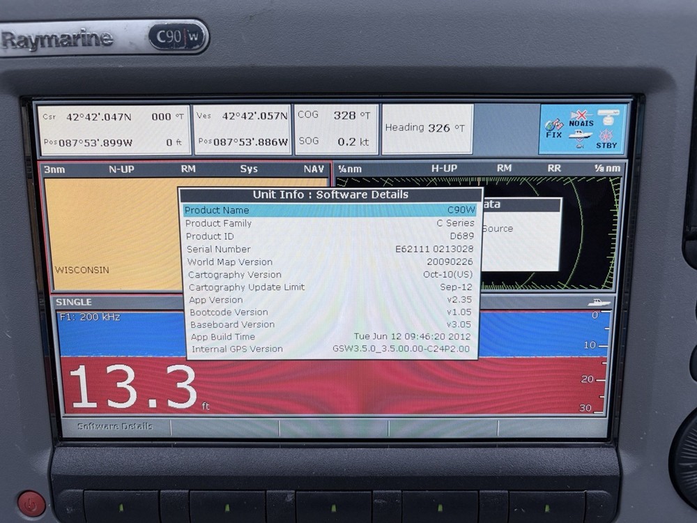 Raymarine C90w Widescreen GPS Chartplotter Multifunction Display; Fully Tested