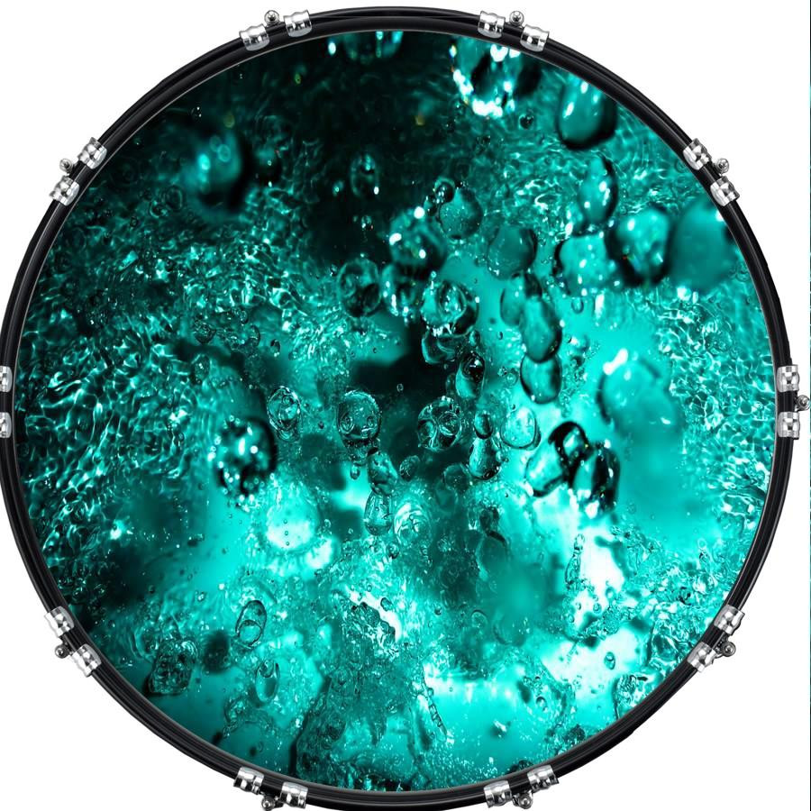 20" Custom Bass Kick Drum Front Head Graphic Graphical Water Effect