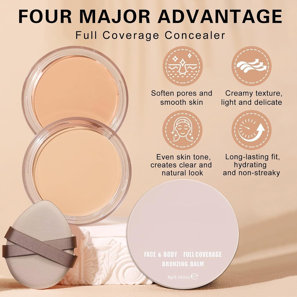 Under Eye Concealer for Dark Circles,Pro Full Coverage Concealer Makeup,Long-las