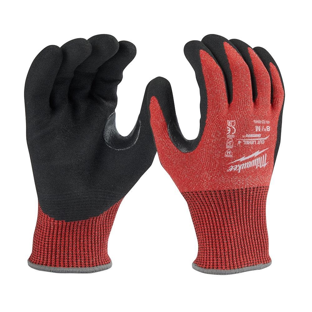 Milwaukee 12 Pair Cut Level 4 Nitrile Dipped Gloves Medium