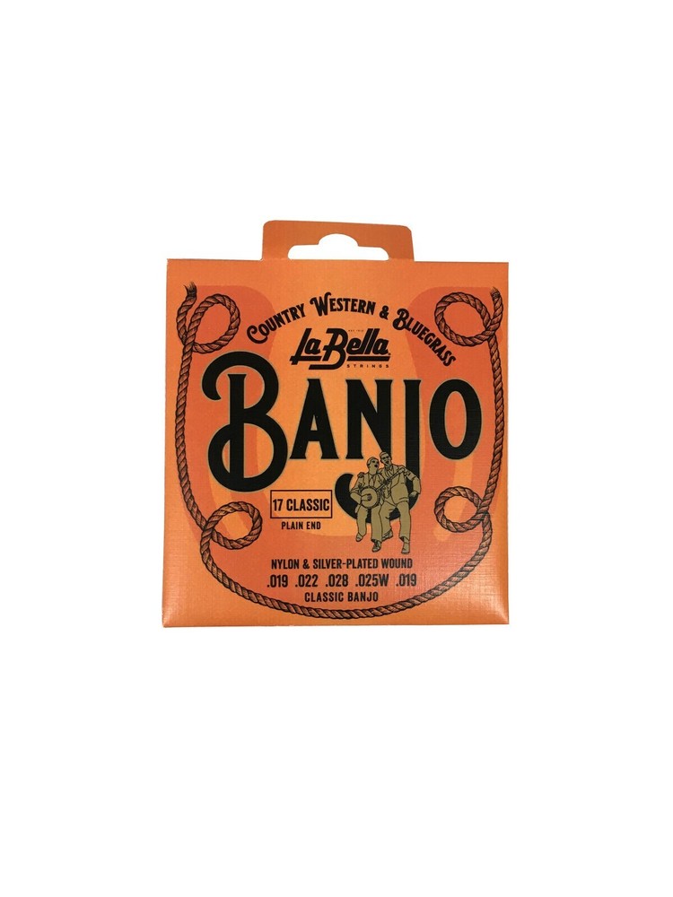 La Bella Banjo Strings 17 Classic Nylon & Silver Plated Wound