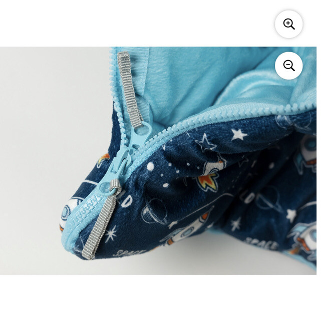 Mimish Sleep-N-Pack, 50 F Packable Kid's Sleeping Bag & Backpack, Space & Rocket