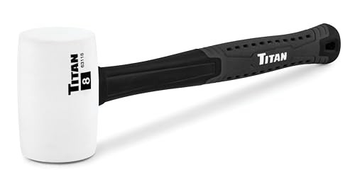 8oz White Rubber Mallet - Non-Marking Double-Faced Head, Shock Absorbing Handle
