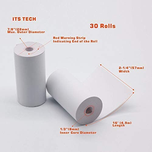 30 Coreless Thermal Rolls for Poynt Payment Terminal Receipt Printer - 2 1/4"...