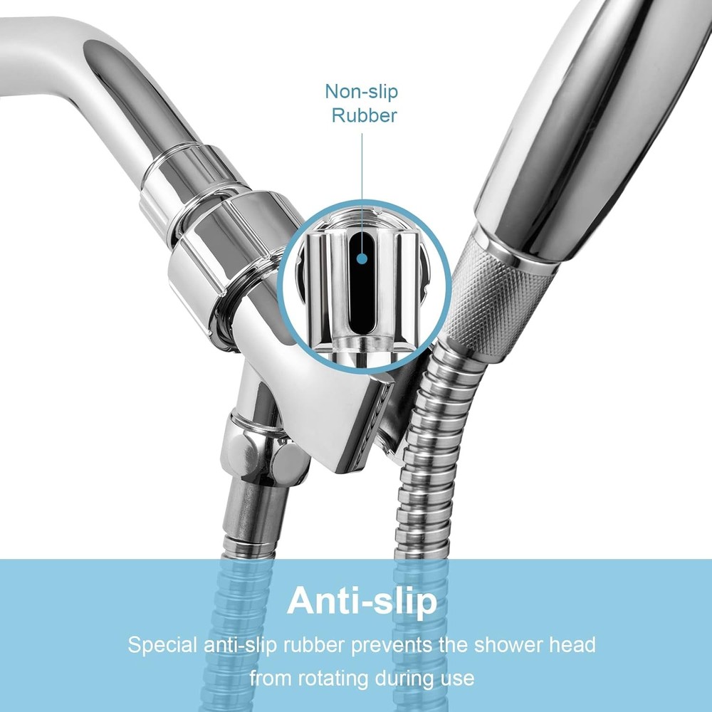OFFO Shower Head Holder for Handheld Head, Adjustable Chrome