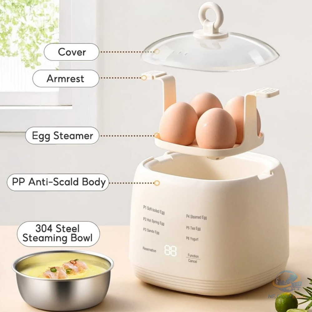 Electric Egg Cooker 4 Eggs 200W EU Plug Multi Function Boiler Steamer UK 220V