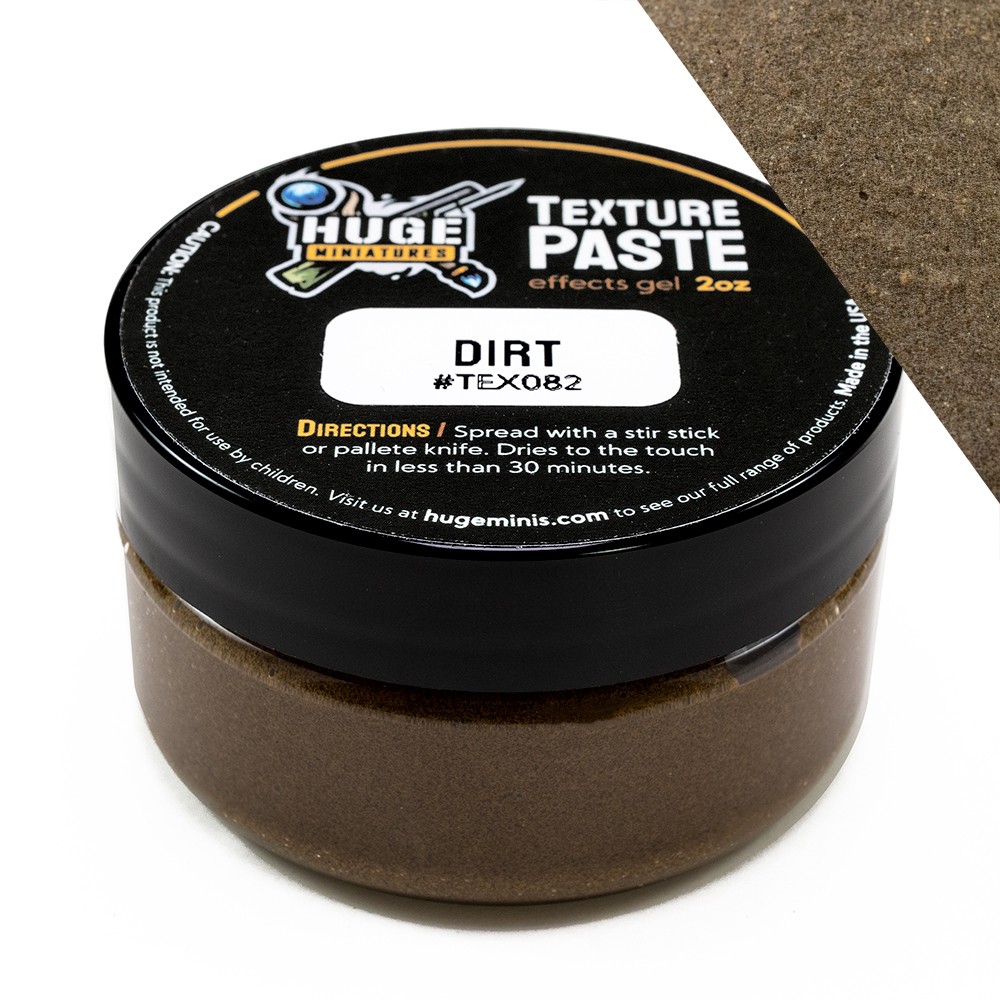 Huge Miniatures Texture Paste, Dirt Model Basing Paint – 2oz Resealable Jar