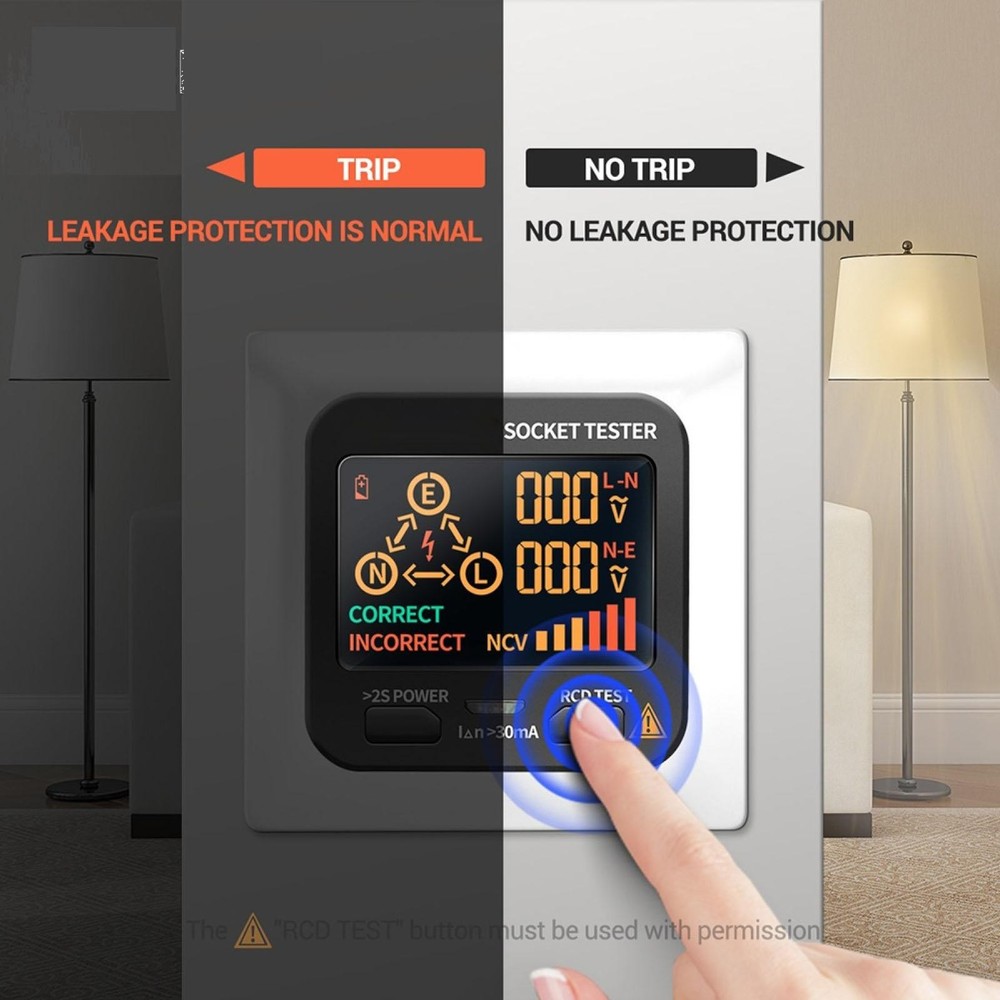 1Pc US Plug AC11 Socket Tester Digital Display Voltage Checker Detector Home