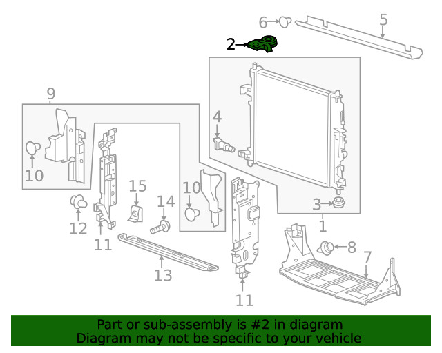 Genuine GM Driver Side Radiator Upper Bracket 84009866