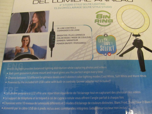 Xtreme 6" Diameter LED Ring Light for Studio Style Selfie Lighting