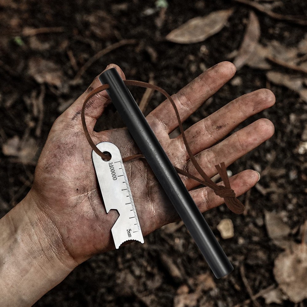 Fire Starter Kit: Ferro Rod, Multi-Tool Striker, Flint, Tinder for Camping & ...