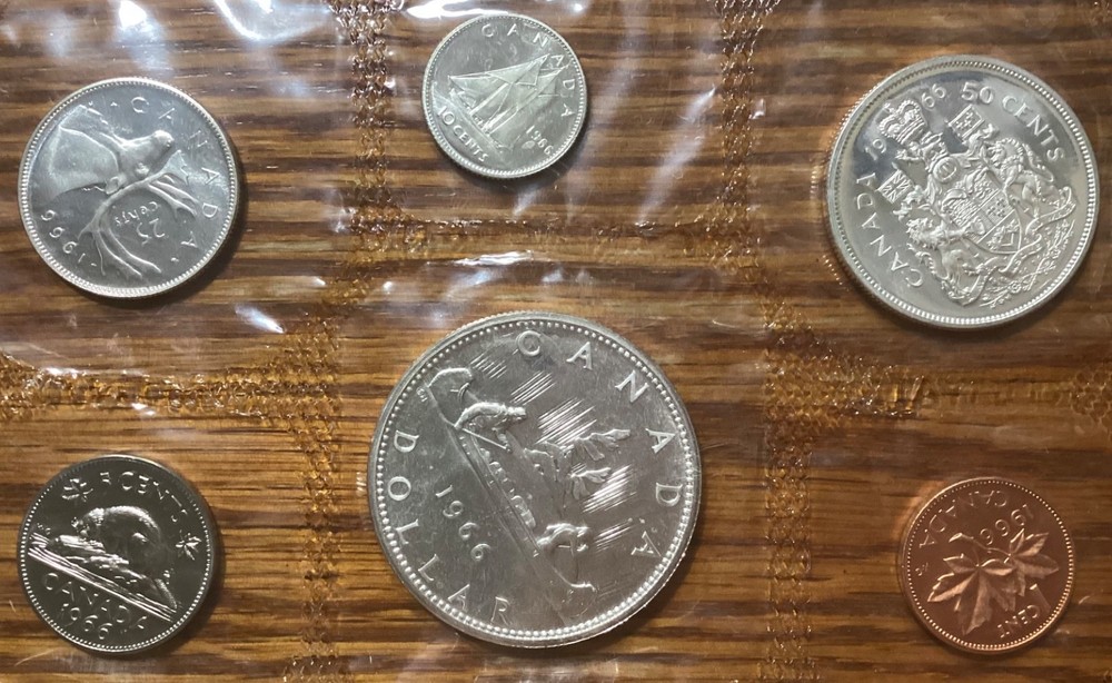 Canada 1966 Queen Elizabeth II Proof Silver Coins set (Original Pack&COA)