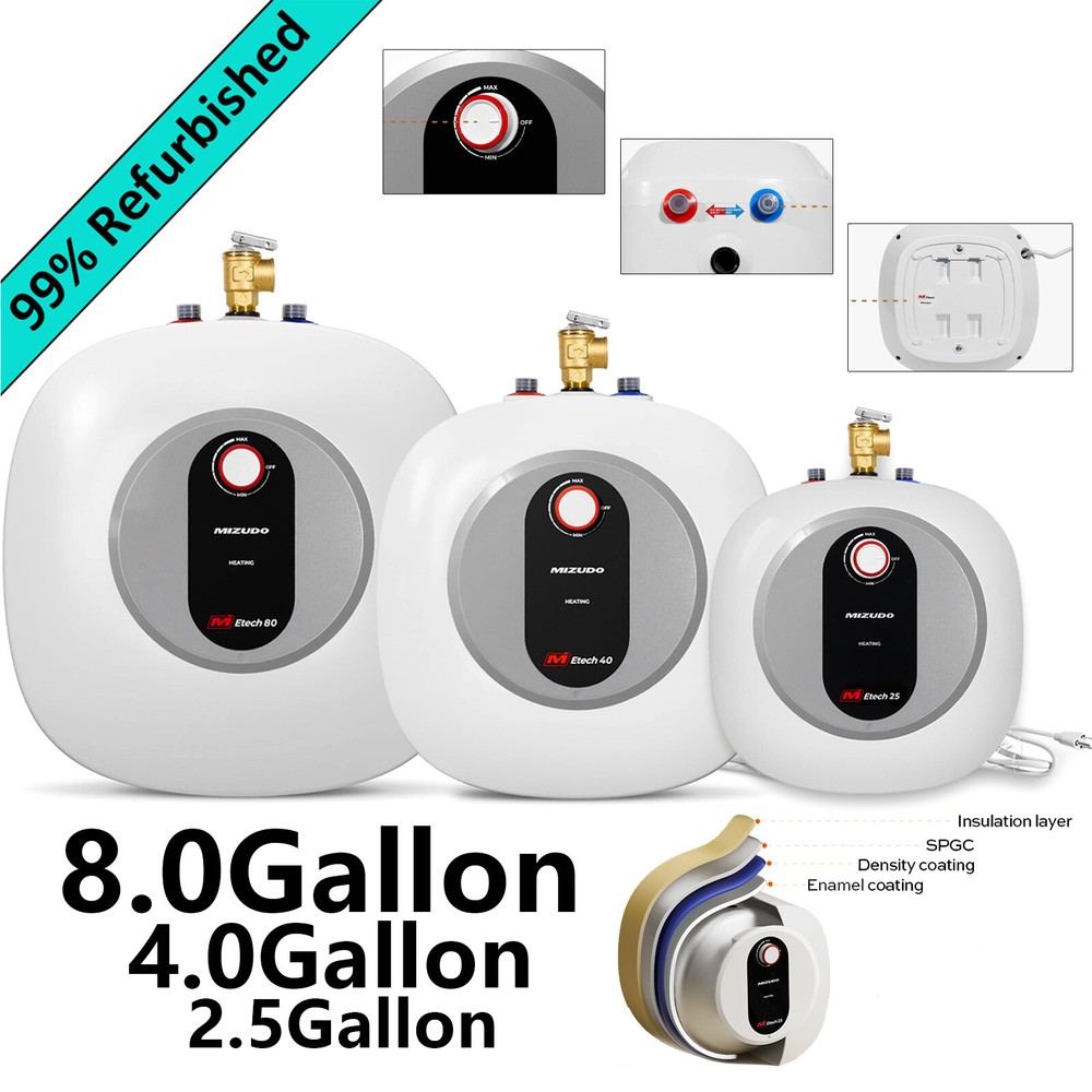 【99% NEW】MIZUDO 2.5/4/8 Gallon Electric Mini Tank Hot Water Heater 1440W Boiler