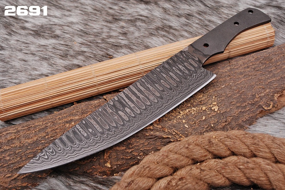 Damascus steel chef knife blank