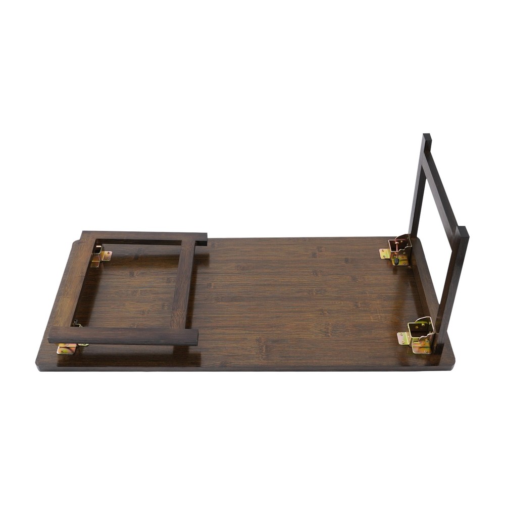 Folding Floor Table Foldable Coffee Table Sitting Dining Table Walnut Color NEW