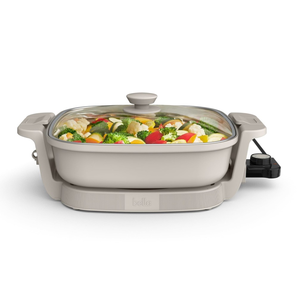Electric Skillet with Adjustable Temperature, Ceramic Coating, Dishwasher-Safe L