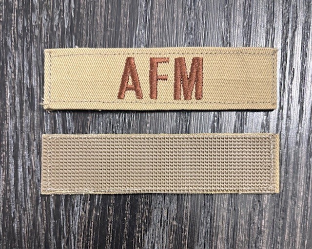 AFMC COMPANY NAME TAPE PATCH / SUBDUED TAN/BRN
