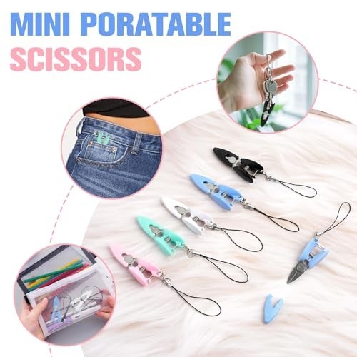 15 Pcs Mini Scissors Set, TSA Approved Travel Scissors with Covers, Compact Craf